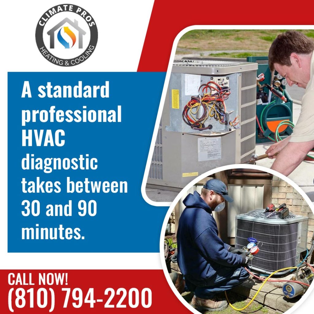 HVAC technician diagnosing AC system