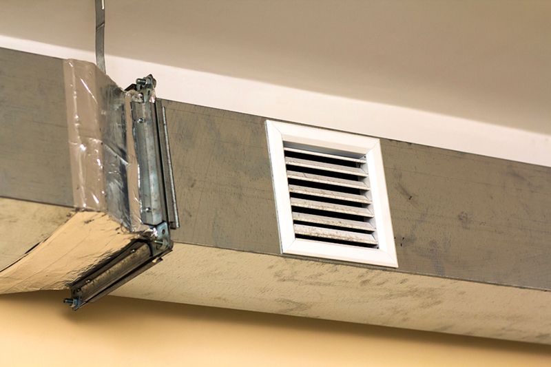 Image of air duct system. Leaky Ducts and You.